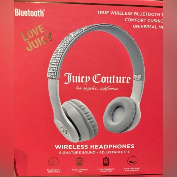 Juicy Couture love juicy white true wireless bluetooth cushioned headphones‎ new - Picture 14 of 16